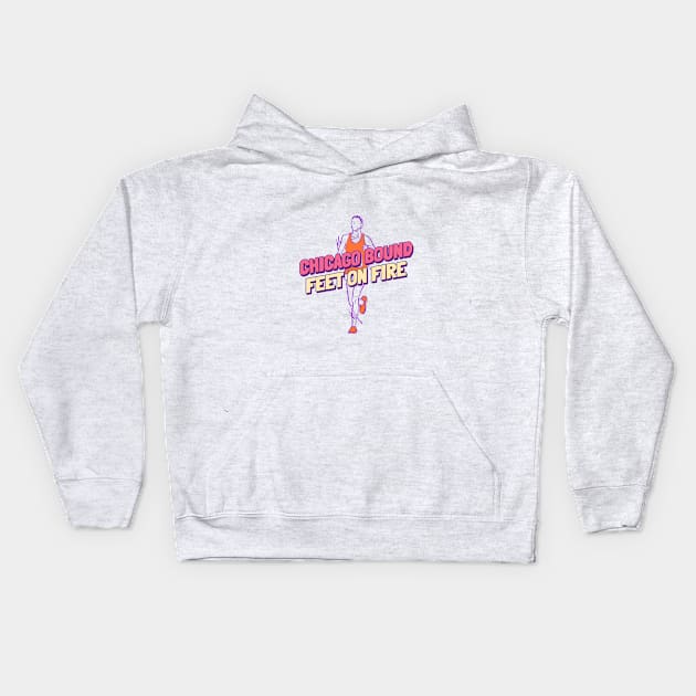 Feet on Fire - Chicago Marathon Kids Hoodie by ThreadsVerse